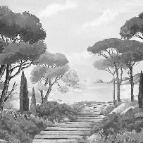 Wallpaper stroll in the calanques black and white