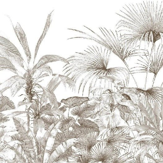 Tropical monochrome engraving wallpaper