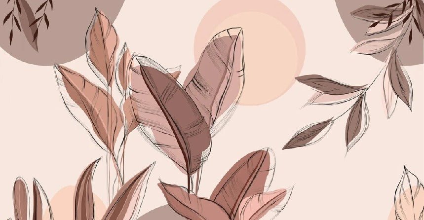 Graphic plant panorama wallpaper