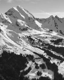Aravis black and white mountain wallpaper