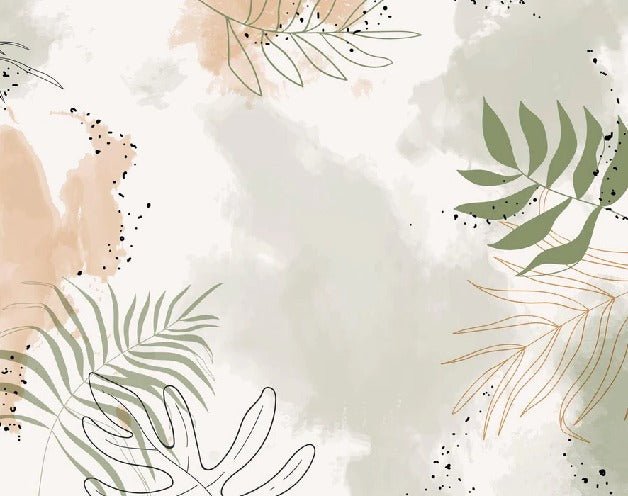 Panoramic vegetal watercolor wallpaper