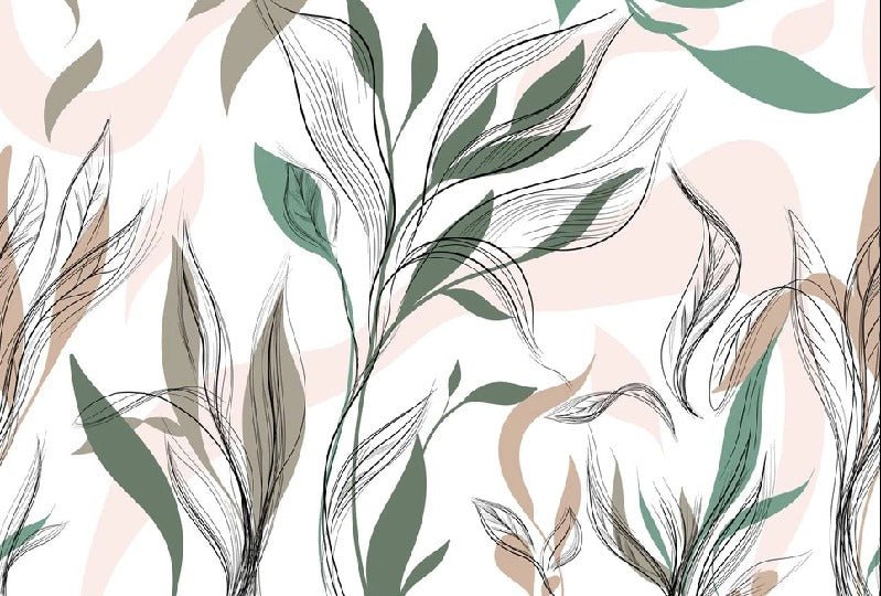 Graphic flower panoramic wallpaper