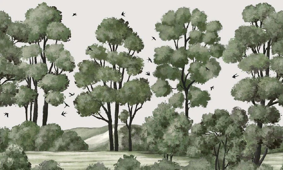 Landscape wallpaper river forest green