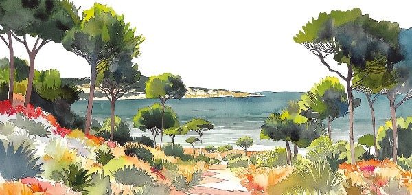 Panoramic summer air wallpaper