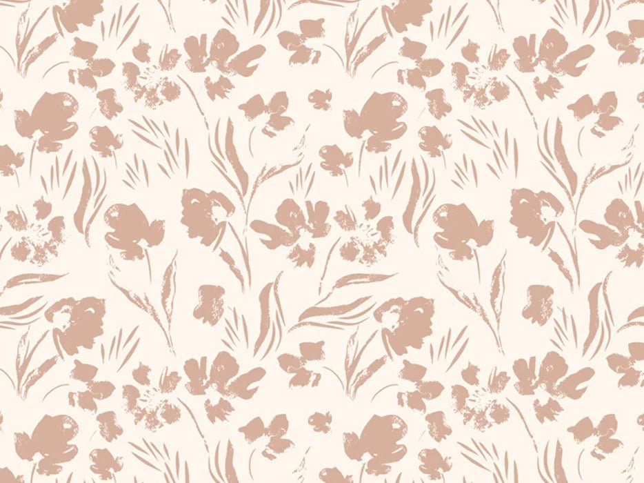 Powdered beige flower wallpaper