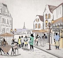 Wallpaper bistrot paris café en terrasse