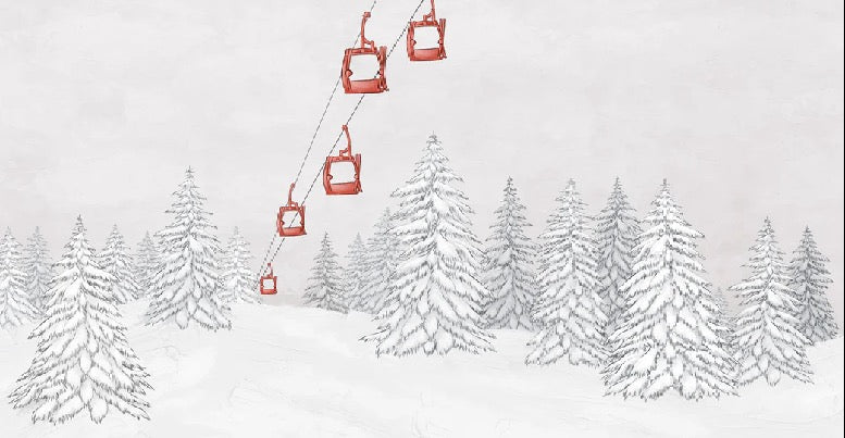 Red gondola mountain wallpaper