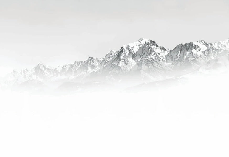 Mont Blanc in the mist black and white wallpaper