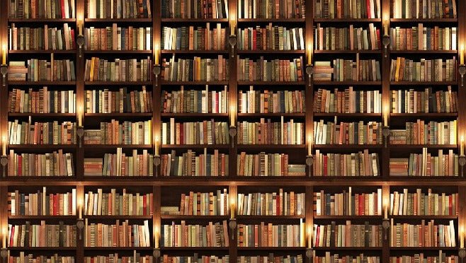 Authentique Bibliothèque trompe l'oeil wallpaper