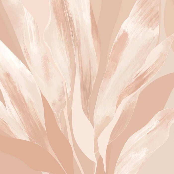 Nude floral fabric wallpaper