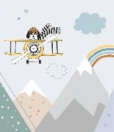 Children's blue Scandinavian mountain wallpaper