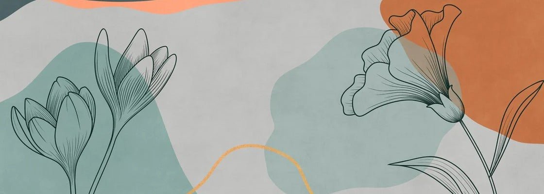 Papier peint panoramique art floral, XXL, tendance