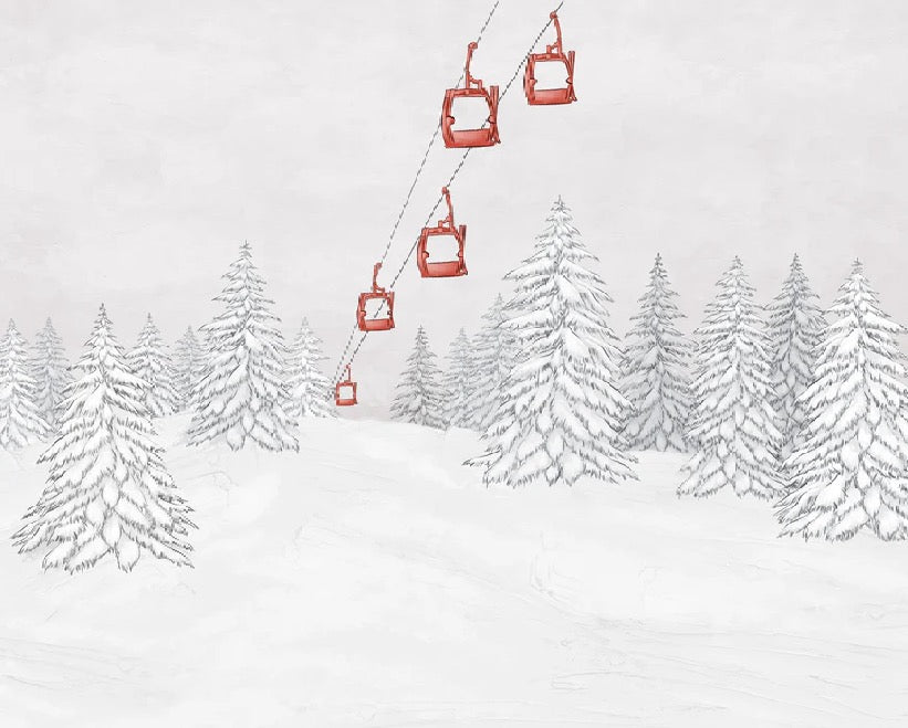 Red gondola mountain wallpaper
