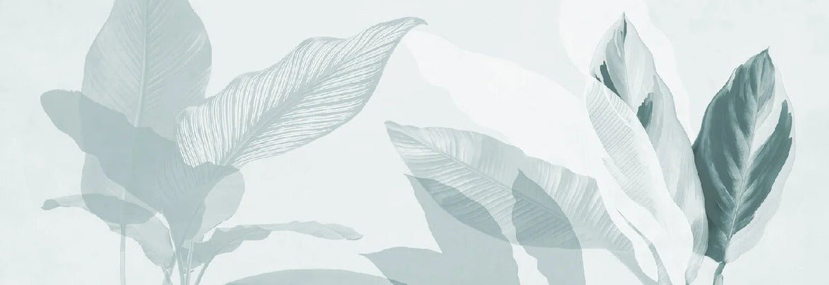 Modern sea green foliage wallpaper