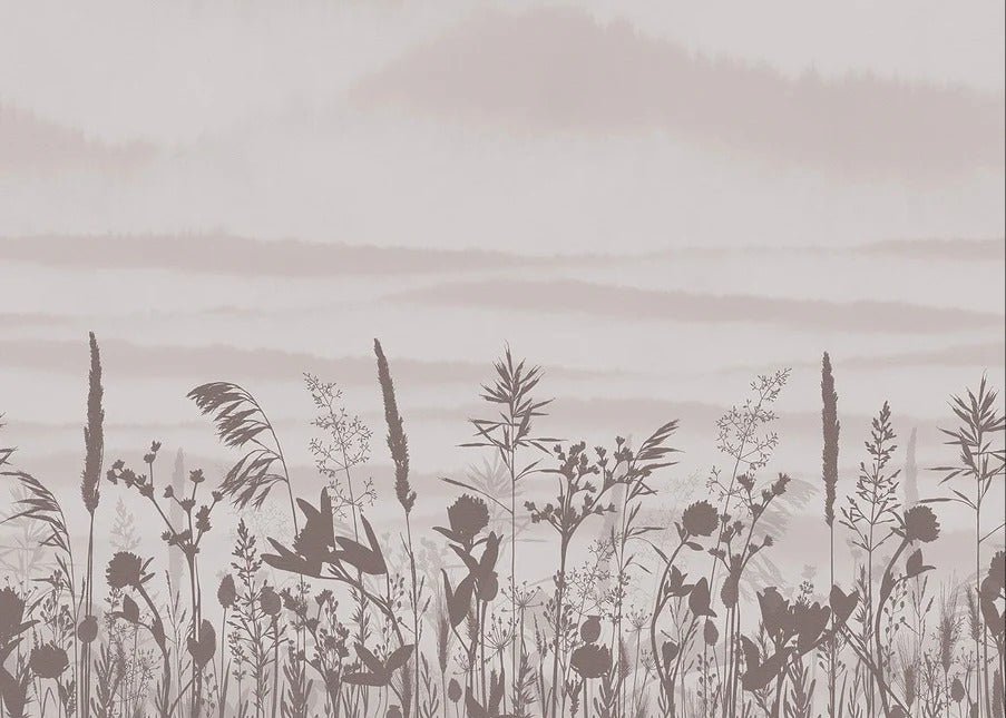 Monochrome panoramic twig wallpaper