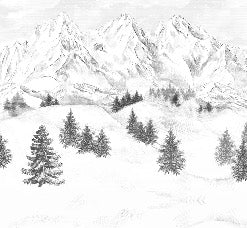 Papier peint montagne sommets de Chamonix, mural concept, tendance
