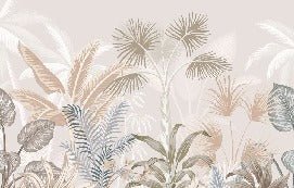 Terracotta jungle bathroom wallpaper