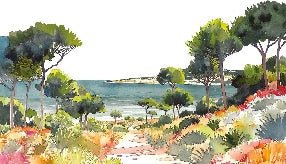 Panoramic summer air wallpaper