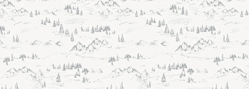 Mountain and fir tree illustration wallpaper