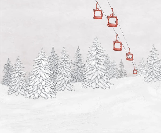 Red gondola mountain wallpaper