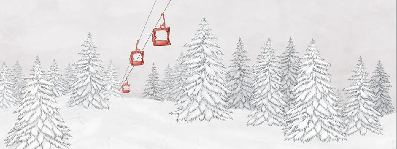 Red gondola mountain wallpaper