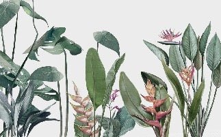 Panoramic wallpaper Tropical greenery