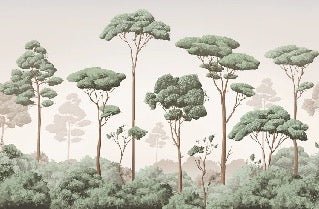 Pine forest breeze wallpaper