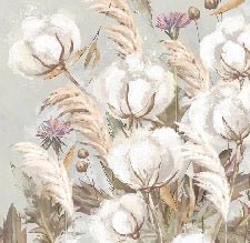Panoramic cotton flower wallpaper