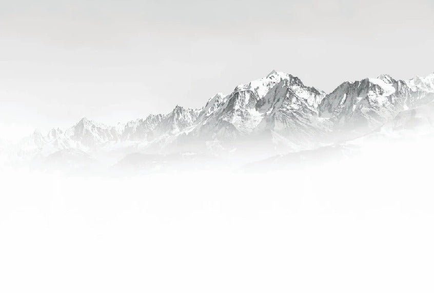 Mont Blanc in the mist black and white wallpaper