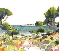 Panoramic summer air wallpaper