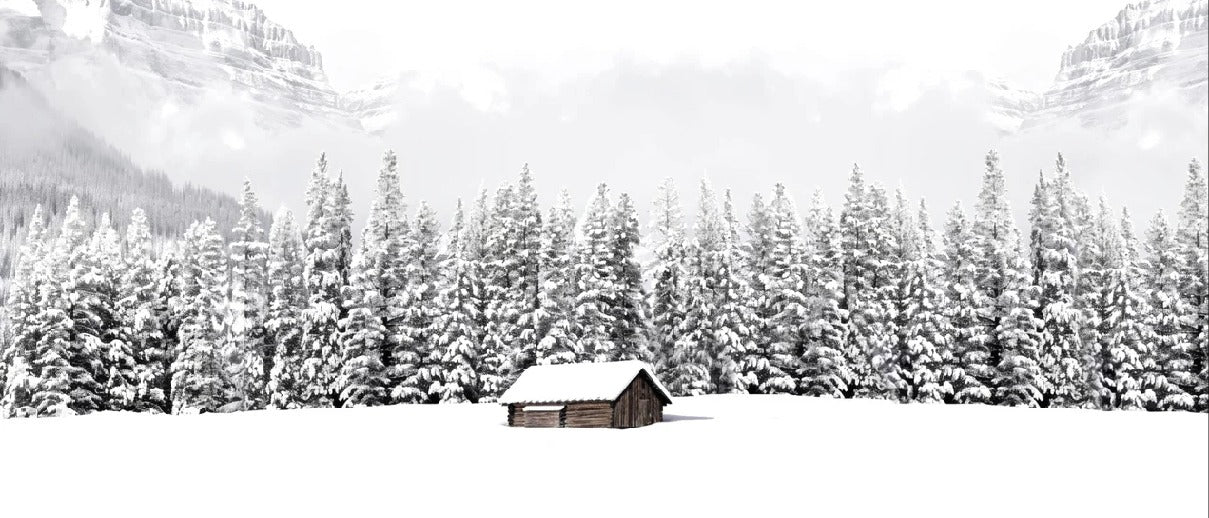 Papier peint panoramique chalet en montagne, XXL, tendance