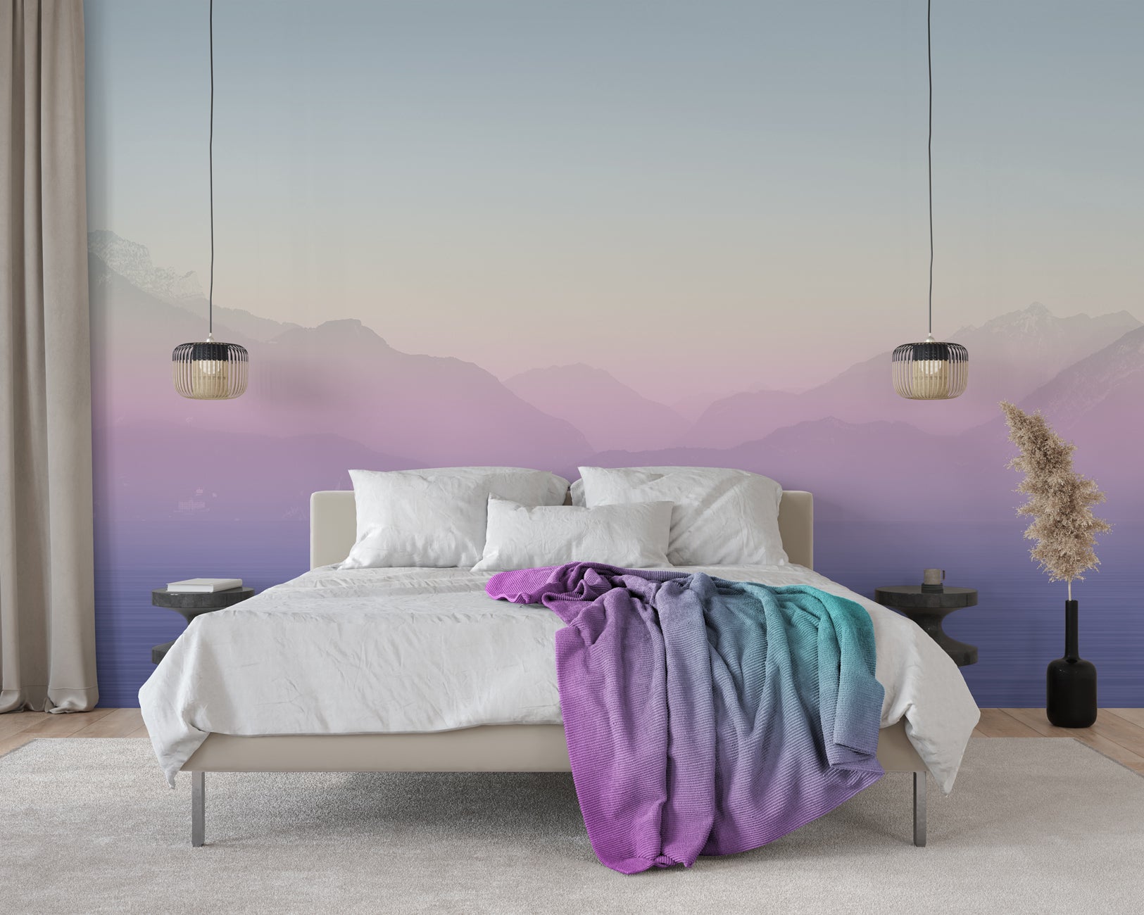 Papier peint Annecy et son lac paisible rainbow, XXL, tendance