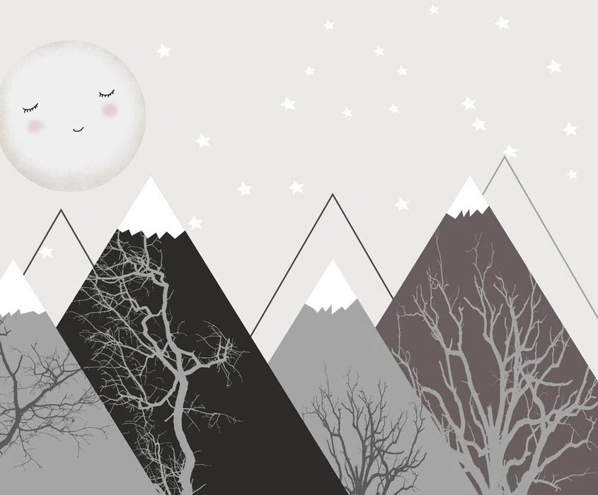 Scandinavian children's moon wallpaper