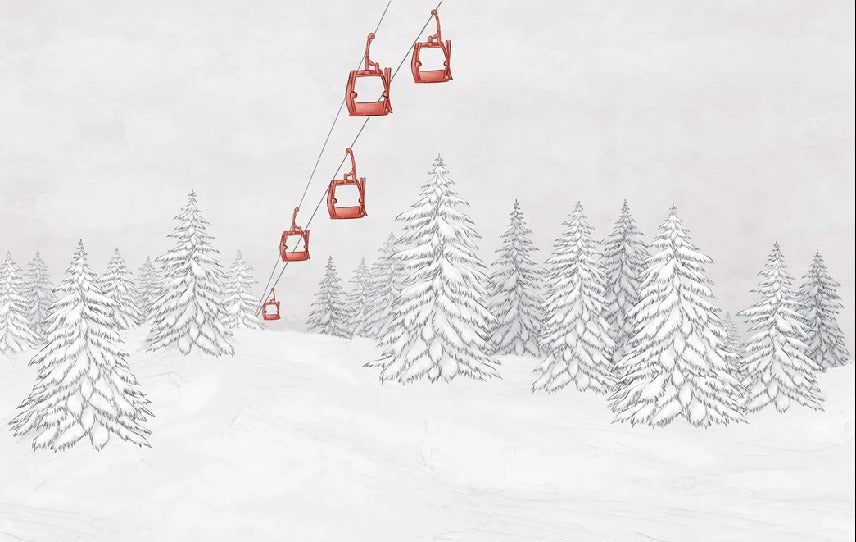 Red gondola mountain wallpaper