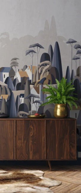 Papier peint village maisons exotiques, XXL, tendance