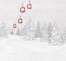 Papier peint montagne télécabine rouge, XXL, tendance