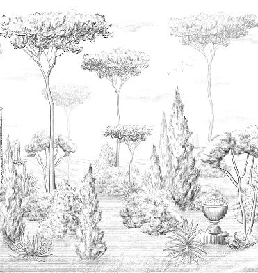 Roman style pinewood wallpaper