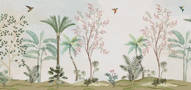 Papier peint chinoiserie jungle, XXL, tendance