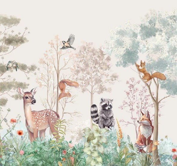 Children's bedroom wallpaper magic nature beige