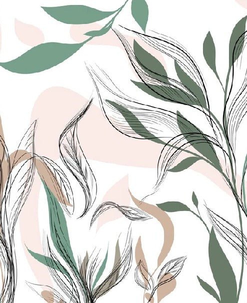 Graphic flower panoramic wallpaper