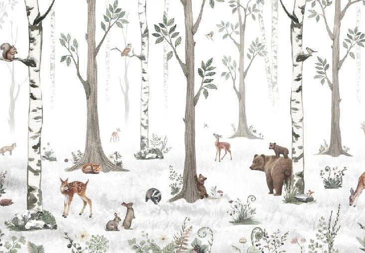 Spring forest animals wallpaper