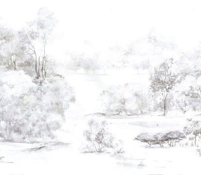 Watercolor pine forest wallpaper