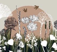 Panoramic floral wallpaper