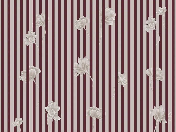 Floral stripe wallpaper