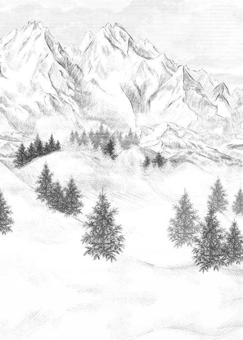 Papier peint montagne sommets de Chamonix, XXL, tendance