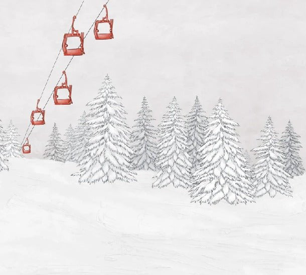 Red gondola mountain wallpaper