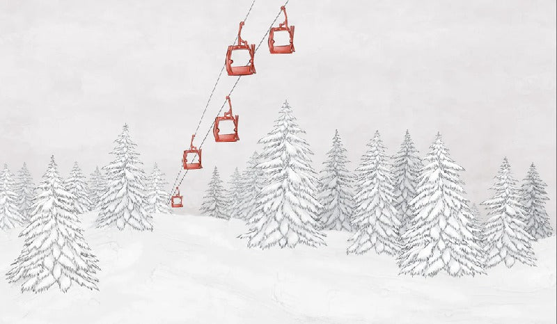Red gondola mountain wallpaper