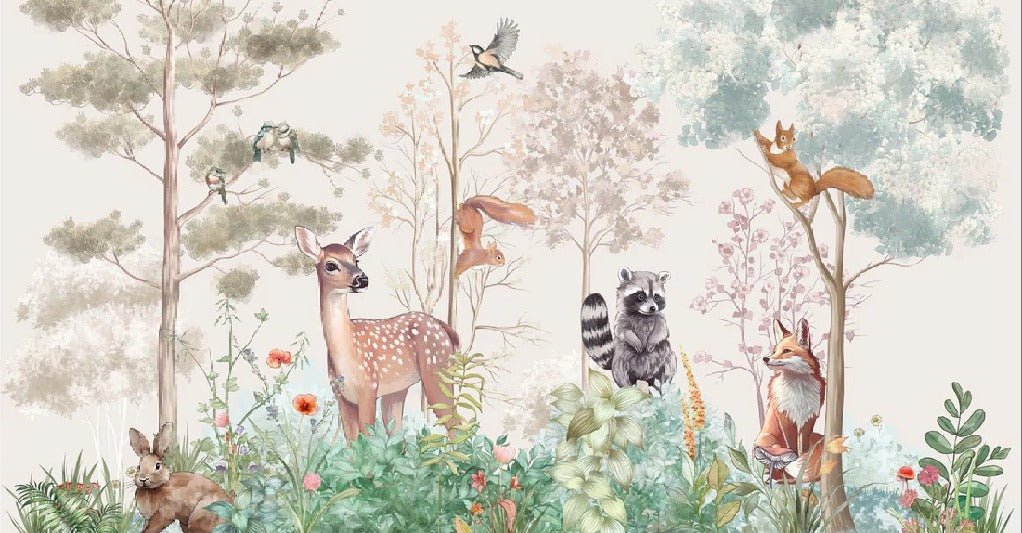 Children's bedroom wallpaper magic nature beige