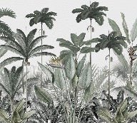 Panoramic jungle tree wallpaper