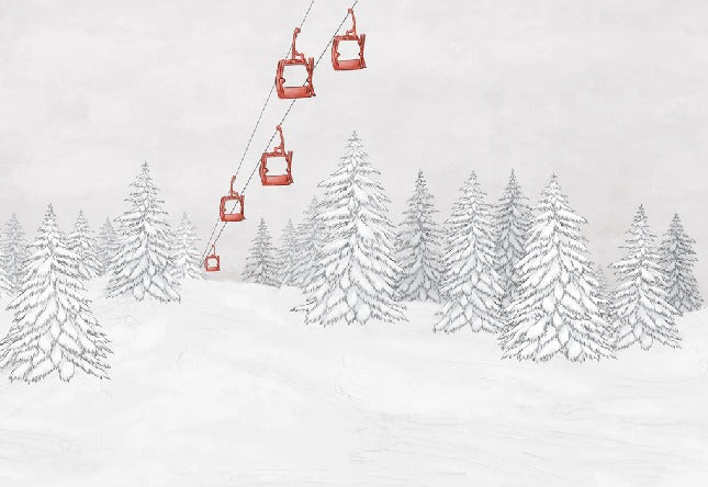 Red gondola mountain wallpaper